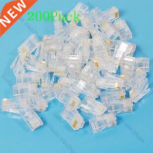 200 pcs RJ45 Net Gold plated Network Modular Plug Cat5 CAT5e