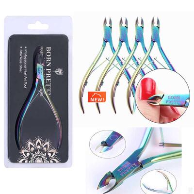 Nail Cuticle Nipper Stainless Steel Rainbow Tweezer Clipper