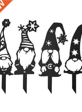 Garden Gnomes Statue Dwarf Stakes Metal Branch Gnome Garden