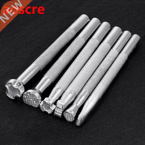 6Pcs Set Leathercraft  Printing Tool Alloy Saddle Carvin