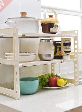2 Tier Extendable Sink Shelf Adjustable Under Sink Rack