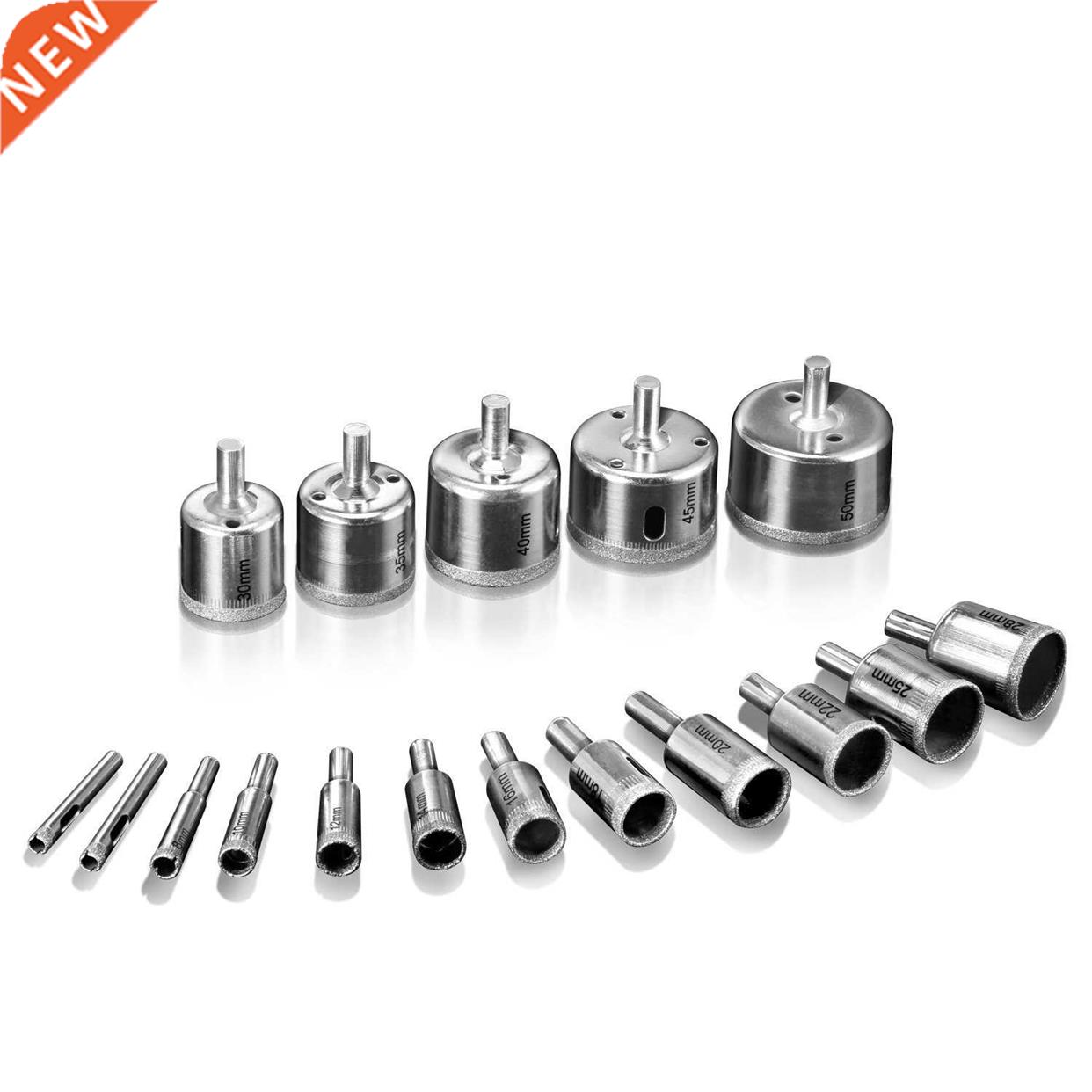 Trepan Diamond, 17Pcs Core Coating Diamond Hole Saw Drill fo