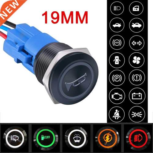 19mm Black Shell Metal Push Button Switch 12V 24V Customizat