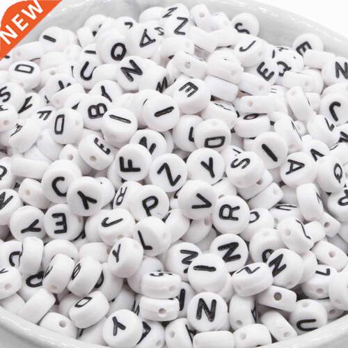 300PCS Round Mix Color Acrylic Letter Beads for Jewelry Maki