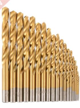 19pcs 1-10mm HSS Speed Titanium Coated Twist Drill Bit Shank