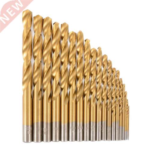 19pcs 1-10mm HSS Speed Titanium Coated Twist Drill Bit Shank