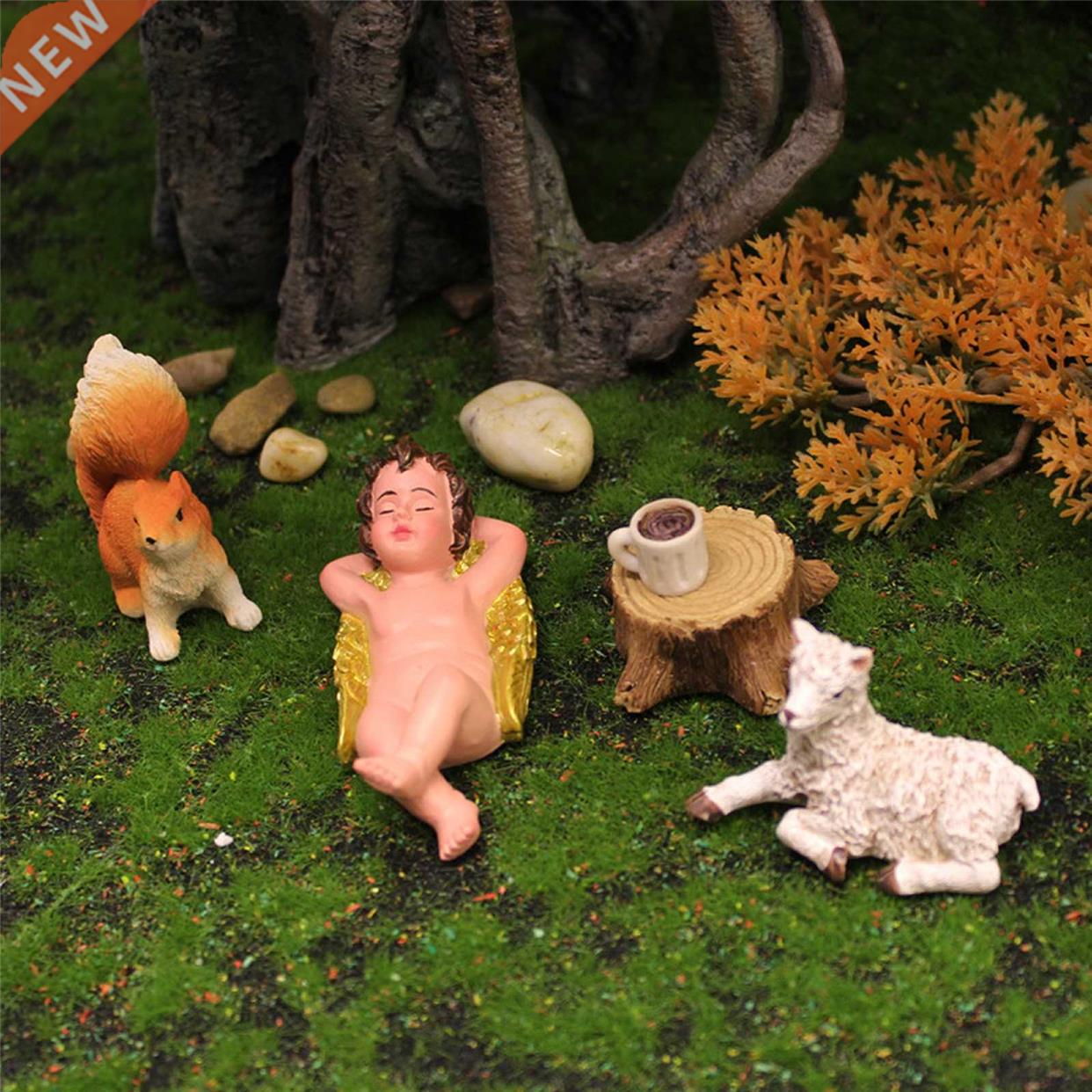 Garden Ornament Cartoon Cupid Squirrel Sheep Cup Timber