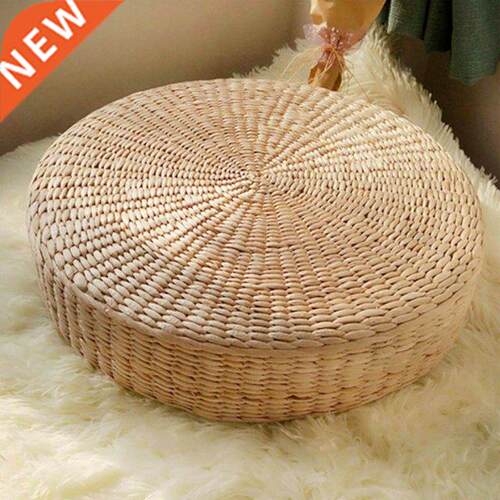 New Floor Pillow Eco-Friendly Round Straw Cushion Hand Woven