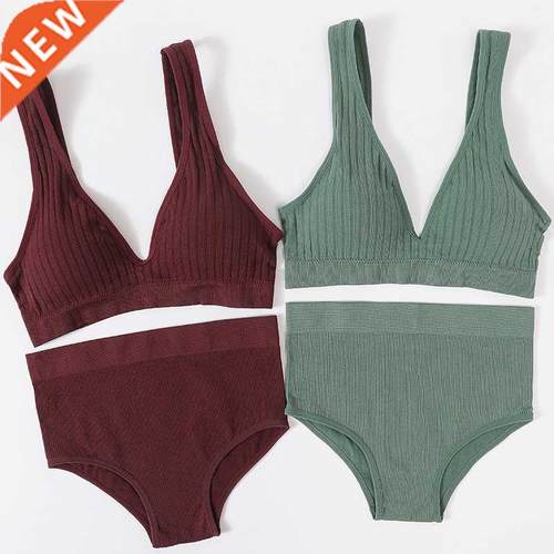 Women's Underwear Bra Panties Set Female Wirefree Brassiere