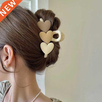 New Korea Heart Shape Acrylic Hair Claws Crab Large Pearl Cl
