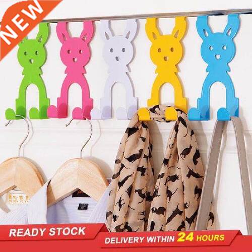 Colorful cartoon rabbit shape door back hook creative iron
