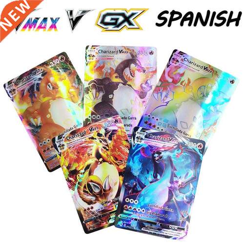 2021 New Pokemon Cards in Spanish Charizard VMAX Rainbow Car