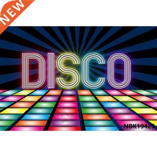 80s 90s Disco Party Backdrop Photophone Shinny Colorful Musi