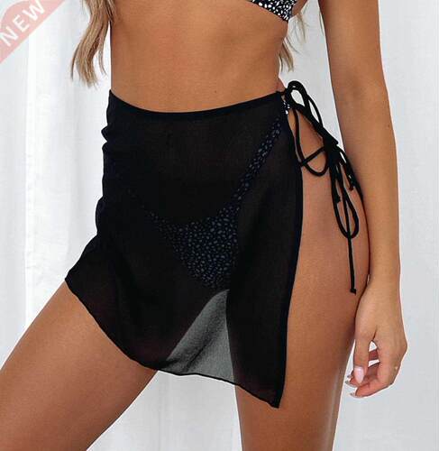 Women Mesh MIni Skirts Thin Mesh Ladies ver Up Tassel Dress