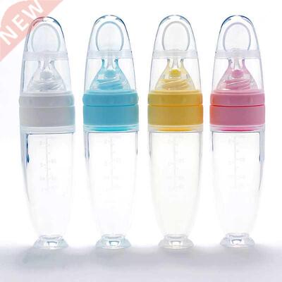 Squeezing Feeding Bottle Silicone Newborn Baby Training Rice