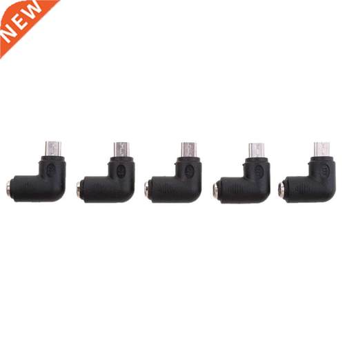 5Pieces Rig Angle DC Power Micro USB Male to 5.5x2.1mm Fem