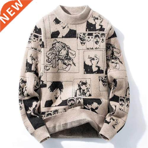 Sweater Men Anime Men's Oversize Sweaters Mens Jumper Long S