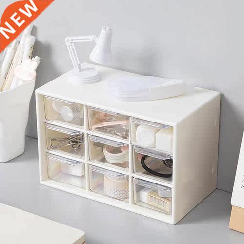 Plastic 9 Grids Desktop Storage Box Jewelry Drawer Pearl Bea