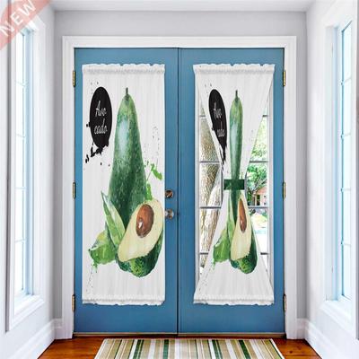 Avocado Fruit Watercolor Luxury Door Curtain for Kitchen
