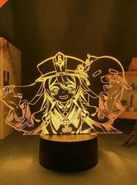 3d Led Night Light Lamp Genshin Impact Hutao Acrylic Led Lam