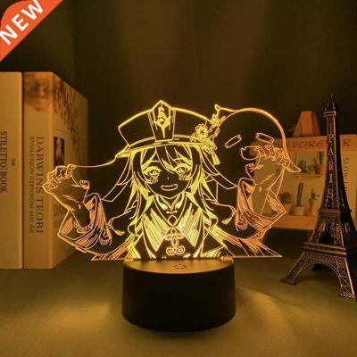 3d Led Night Light Lamp Genshin Impact Hutao Acrylic Led Lam