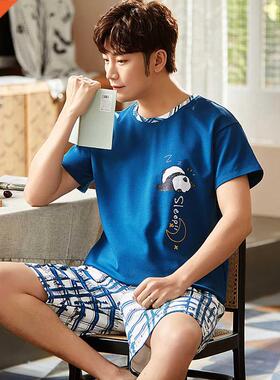 Men Summer Pajama Sets Cartoon Pijama Panda Print Pajamas Wi