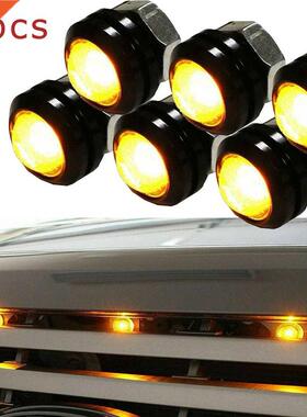 6x Front Grille Bumper Grill Hood Amber LED Lights For Dodge