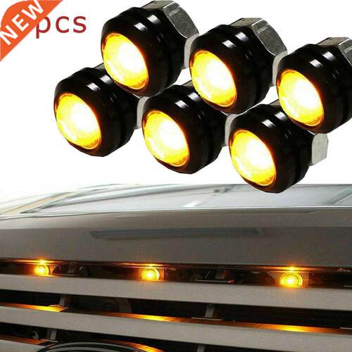 6x Front Grille Bumper Grill Hood Amber LED Lights For Dodge