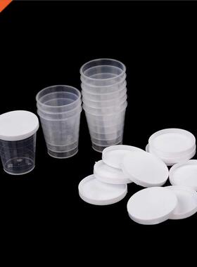 10 PCS 30ml White Lid Clear Pp Liquid Measuring Cups Plastic