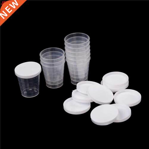 10 PCS 30ml White Lid Clear Pp Liquid Measuring Cups Plastic