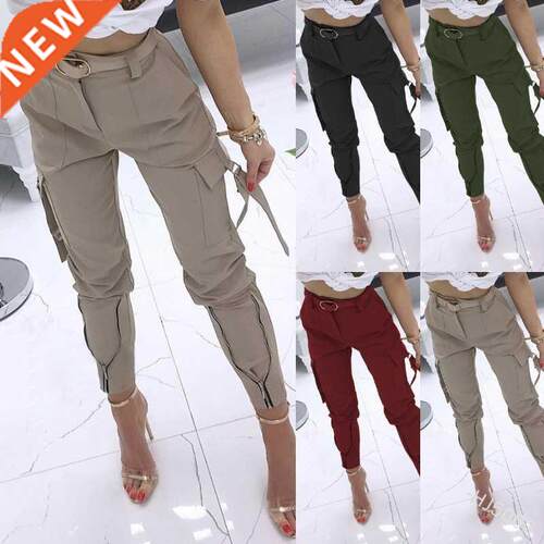 Pants Women Trousers Office Lady Pockets ladies High Waist