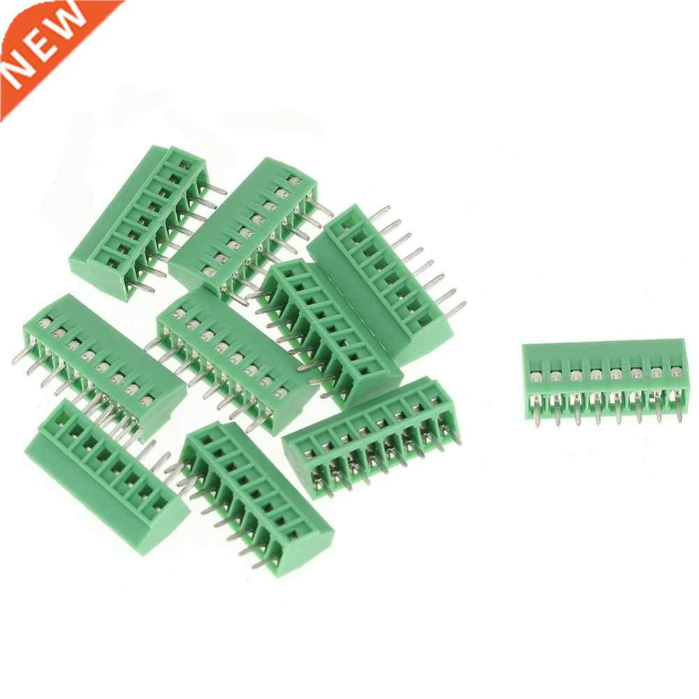 10pcs 8 Pin 2.54mm Pitch Green PCB Screw Terminal Block Conn