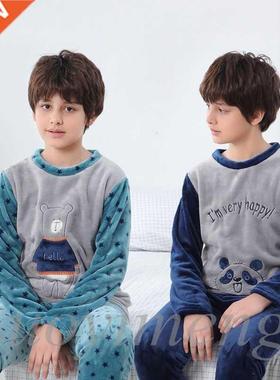 Wnter Kds Boys Pajamas Sets Warm Pyjamas Teen Grls Sleepw