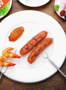 Hemoton 8pcs U-sd Roastng Stcks Stanless Steel