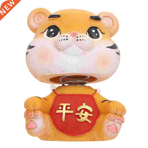 1pc Decorative Small Tiger Resin Craft Figurine Unique Head