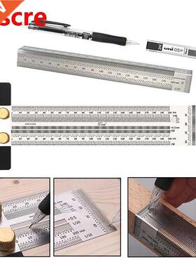 180-400mm Woodworking Scribe T-type Ruler Hole Scribing Rule