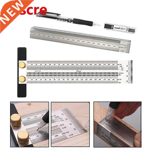 180-400mm Woodworking Scribe T-type Ruler Hole Scribing Rule
