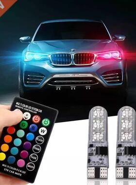 2pcs Car Lights T10 W5w RGB LED Bulb 6SMD COB Canbus 194 168