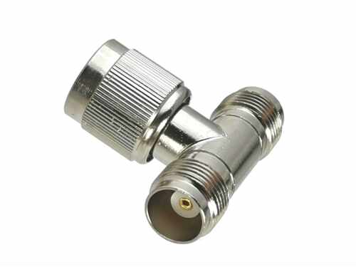 1Pcs TNC ale plug to 2x TNC Feale Jack RF Adapter Connecto