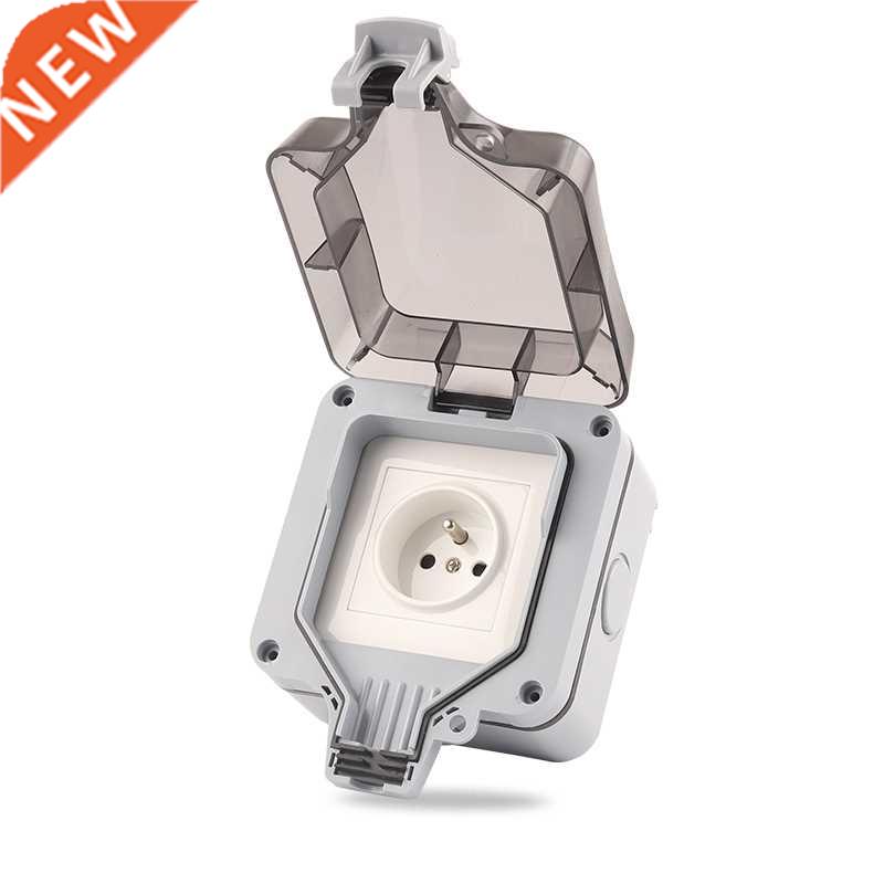 IP66 FR French Standard Outdoor Wall Socket White Power Swit