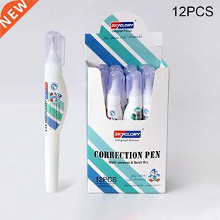 12pc/box 7ml Correction Pen Quick Drying Error Writing Stron