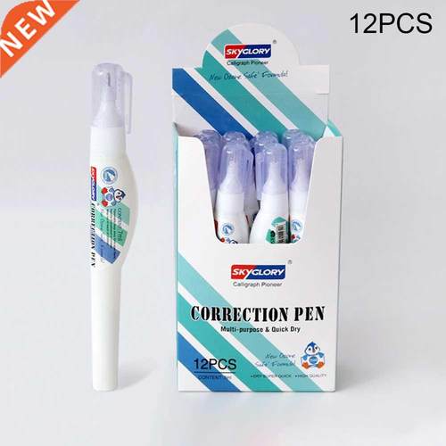 12pc/box 7ml Correction Pen Quick Drying Error Writing Stron