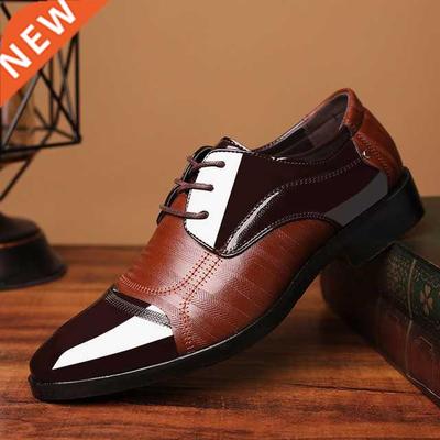 Leather Shoes Pointed Men Ballroom Dance Bureau Dress Shoes