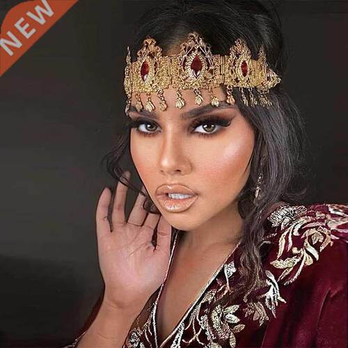 New Arabic Bridal Hair Jewelry Metal Tassels Hair Chain for