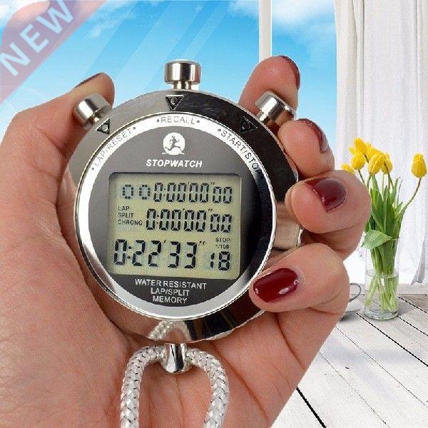 Metal Digital Timer Sports Stopwatch Water Resistant Memory