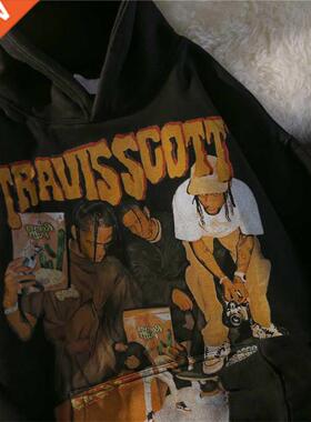 Travis Scott Hoodies Men Women Oversized Vintage Hiphop Hood