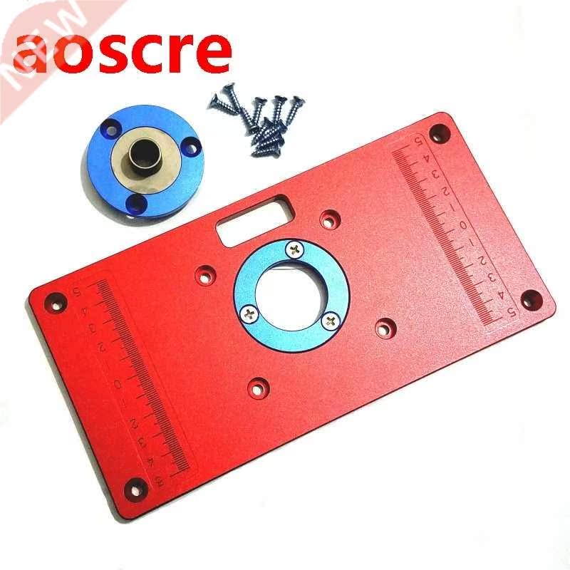 Universal Aluminum Router Table Insert Plate with 2Pcs Inser