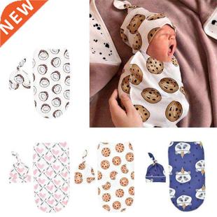 40JC 2PcsSet Newborn Swaddle Blanket Baby Sleeping Bag Musl