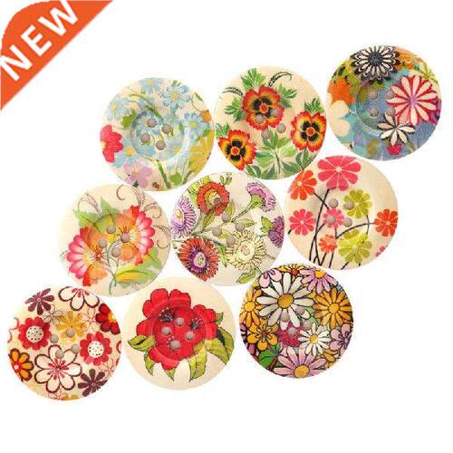 Wide-Sided Colorful Buttons Wooden Buttons Children
