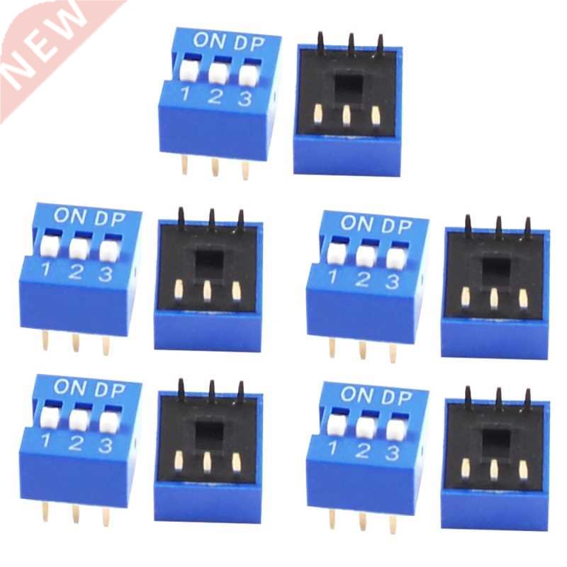 10 Pcs Blue Double Row 6 Pin  Positions 2.54mm Pitch DIP Sw